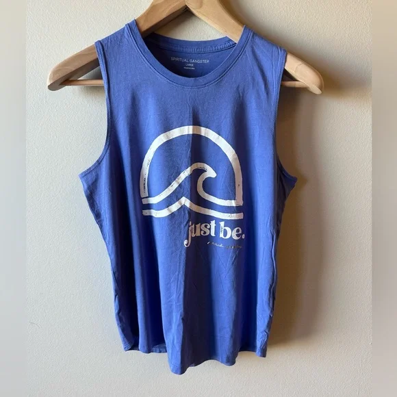 Spiritual Gangster Blue Graphic Tank with White Logo Size L - Picture 1 of 6